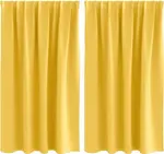 Плотные шторы с кольцами, 2 шт., горчично-желтый, 140 x 140 см vidaXL - фото