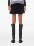 Вельветовая юбка мини Ganni, черный - фото