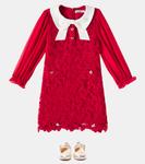 Платье с бантом Self-Portrait Kids, красный - фото 2