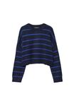 Джемпер Stradivarius STRIPED CROPPED, Dark Blue - фото 6