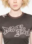 Футболка с принтом логотипа DIESEL, коричневый - фото 5