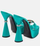 Атласные мюли Sienna на платформе D'Accori, Pool Blue - фото 3