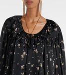 Мини-платье из шелкового шармеза со сборками Chloé, черный - фото 4