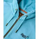 Толстовка Superdry Essential Logo Washed full zip, синий - фото 6