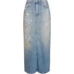 Джинсовая макси-юбка с эффектом брызг краски Acne Studios, синий - фото