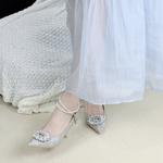 Ainer-cat Ainer cat Slim Heel High Heels 8cm Women's Silver - фото 9