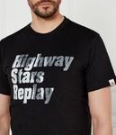 Футболка мужская Replay с надписью, черный - фото 4