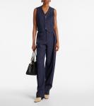 Шерстяные укороченные брюки Drill Bottega Veneta, Dark Indigo - фото 2