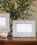 Широкая рамка из бисера, 4"x6" Mariposa, silver - фото 2
