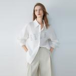 ELLE Рубашка Women's White Lapel Moderate - фото 3