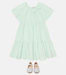 Хлопковое платье Il Gufo, зеленый - фото 2