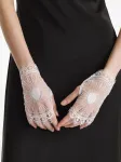 Перчатки-митенки с кружевом 2310 Studio, белый - фото 2