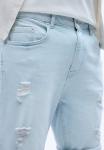 Джинсовые шорты RIPPED BERMUDA PULL&BEAR, цвет Light Blue Denim - фото