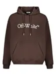 Худи с принтом логотипа Off-White, коричневый - фото