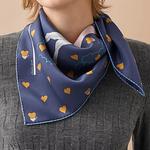 Шёлковый платок женский тёмно-синий HERMES - фото 2