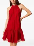 Платье мини с вырезом халтер и оборками Twinset, красный - фото 2