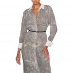 Женское платье с длинными рукавами Tory Burch, светлый серый - фото 5