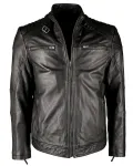 Кожаная куртка JCC "IK3", черный - фото