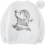 Толстовка унисекс Crayon Shinchan, розовая [Утепленная, флисовая] - фото