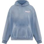 Худи с принтом логотипа Balenciaga, синий - фото 3