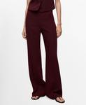 Женские прямые брюки средней посадки MANGO, Maroon - фото