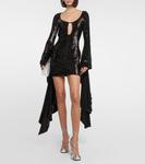 Мини-платье с пайетками Giuseppe Di Morabito, черный - фото 2