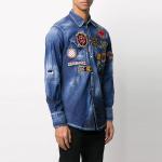DSQUARED 2 Мужская синяя рубашка - фото 5