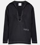 Хлопковый топ с логотипом PATOU, синий - фото