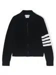 Кардиган на молнии с полосками 4-Bar Thom Browne Kids, синий - фото