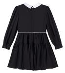 Платье с бантом и сборками Monnalisa, Nero - фото 3