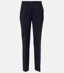 Брюки из шерсти с высокой посадкой GABRIELA HEARST, синий - фото