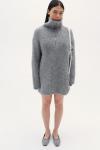 Трикотажное платье в рубчик на молнии H&M, серый - фото