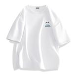 Футболка унисекс MINISO, темно-синяя (голубая этикетка на груди с логотипом) - фото 2