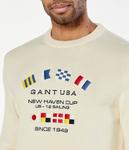 Свитер морские флаги Regular fit Gant, бежевый - фото 4