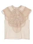Блузка с вышивкой Elie Saab, нейтральный - фото