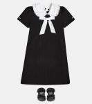 Полосатое платье Katy из джерси Monnalisa, черный - фото 2