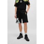 Свободные шорты с цветочным рисунком HUGO, черный - фото 3