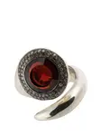 Кольцо с гранатом и бриллиантами Rosa Maria, серебяный - фото 3