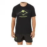Футболка ASICS Fujitrail Running T-Shirt 'Black Green', черный - фото