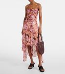 Шелковый топ с цветочным принтом Chloé, Antique Pink - фото 2