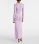 Платье макси из джерси с декором от Second Skin Rabanne, Lilac Rose - фото 3