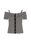 Футболка с принтом STRIPED SHORT-SLEEVED Morgan, белый - фото 5