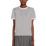 Футболка с контрастной отделкой THOM BROWNE, серая - фото 5