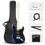 Электрогитара Glarry GST синяя с усилителем 20 Вт - фото