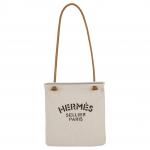 HERMES Ажурная холщовая сумка через плечо - фото