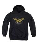 Толстовка с капюшоном Movie Youth Distressed Logo Pull Over Wonder Woman, черный - фото