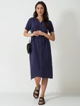 Платье Kate из сырного муслина Crew Clothing, Navy Blue - фото