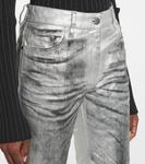 Металлические прямые джинсы мид-райз Peter Do, Silver Foil - фото 4