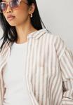 Блуза Ellos Collection Button-down blouse, Beige Gestreift/Beige - фото 3