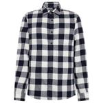 Рубашка прямого кроя из клетчатой фланели Knowledgecotton Apparel, синий - фото